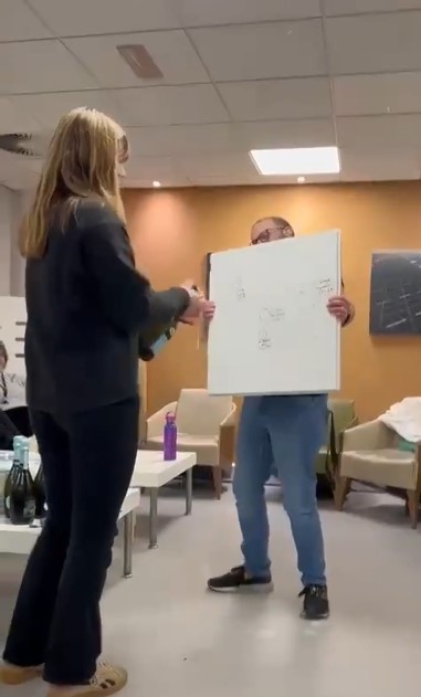 Lydia Woods celebrating her viva success